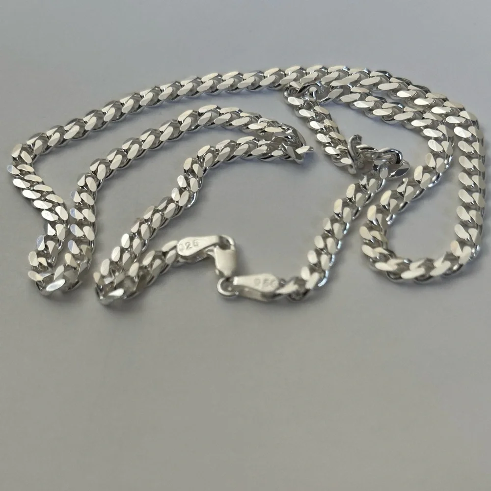 20” 5mm 925 Silver necklace cuban chain unisex